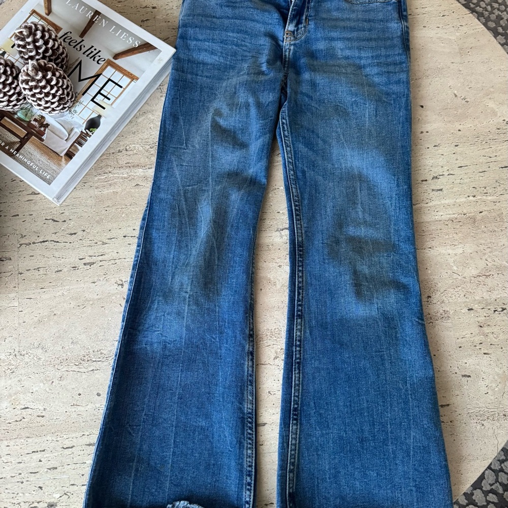 abercrombie kids blue flared jeans
